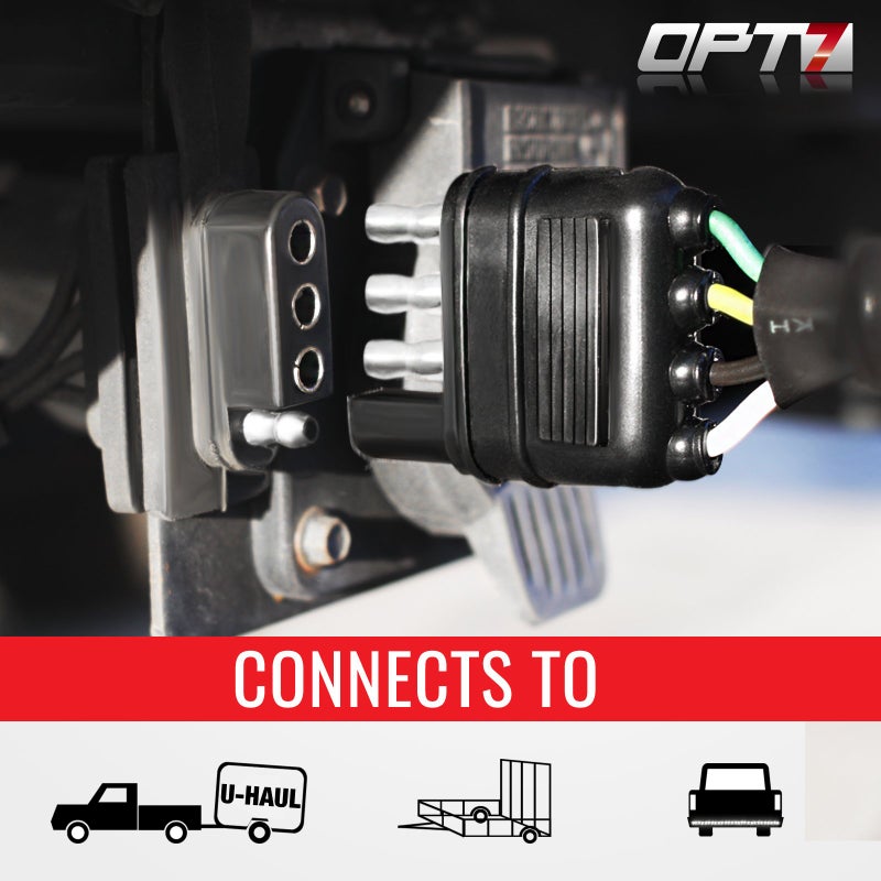 OPT7 Weatherproof 4-Pin Tow Y Splitter Connector Adapter for Truck Tailgate - Perfect for Trailers, Accessory Lighting, Towing, Safety Lighting - Image 2